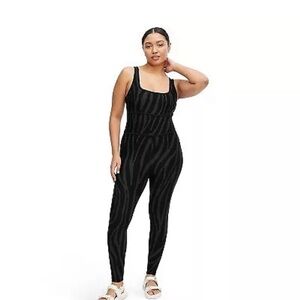 DVF Women's Racerback Tonal Zebra Full Length Bodysuit - SOLD OUT IN STORES